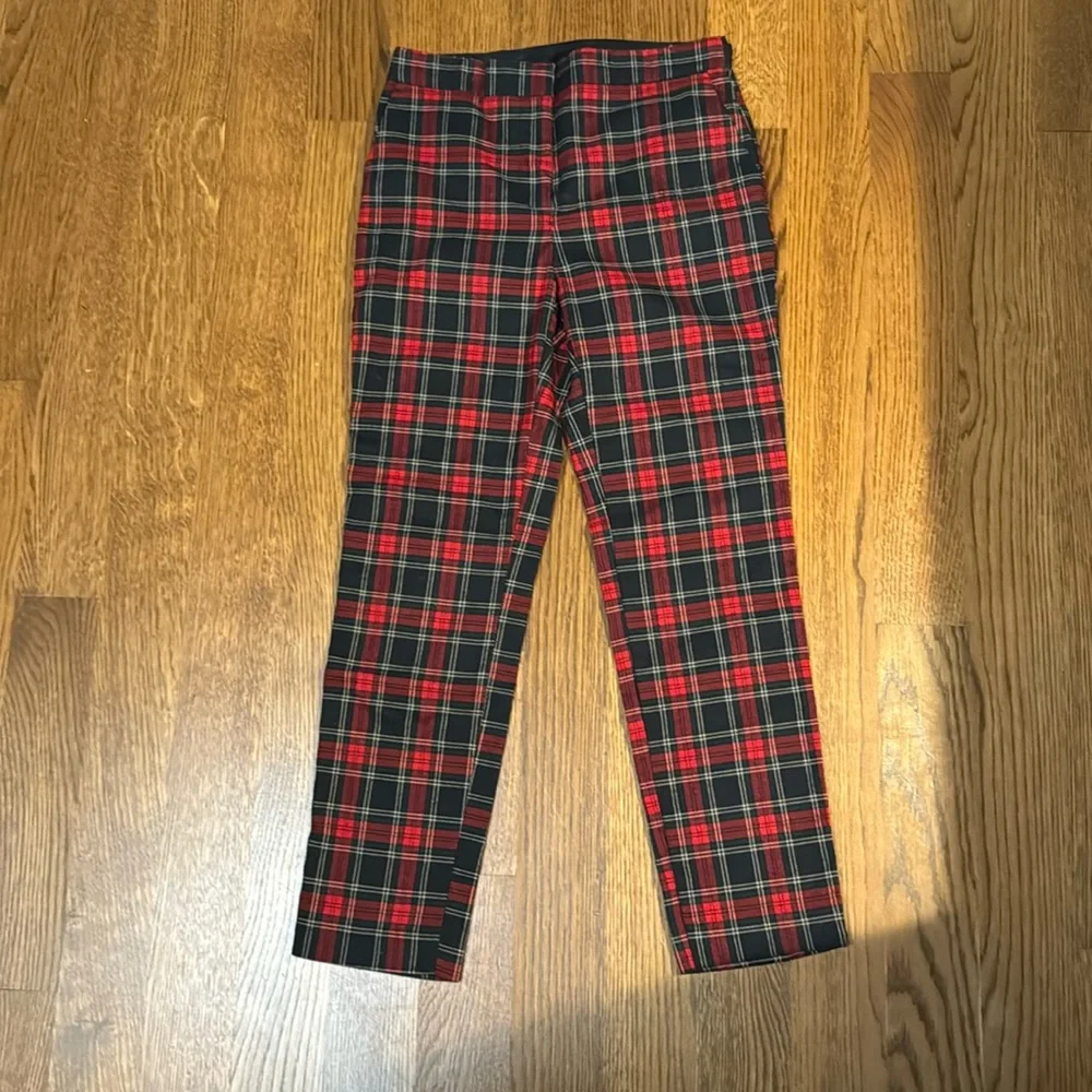 Plaid Straight-Leg Zara Pants - Picture 1 of 4